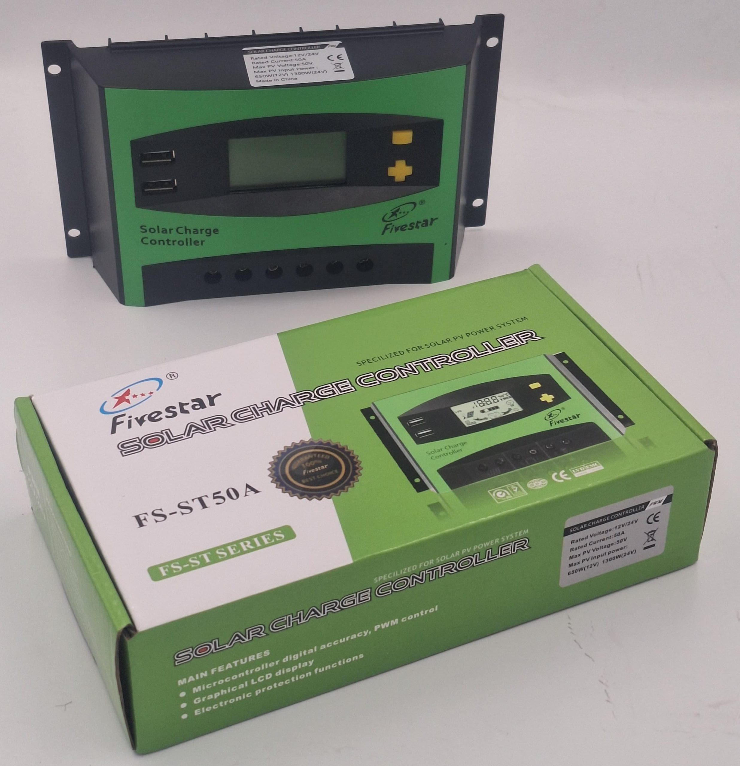 Fivestar - 12v/24v 50a PWM Solar Charge Controller - Weldtech